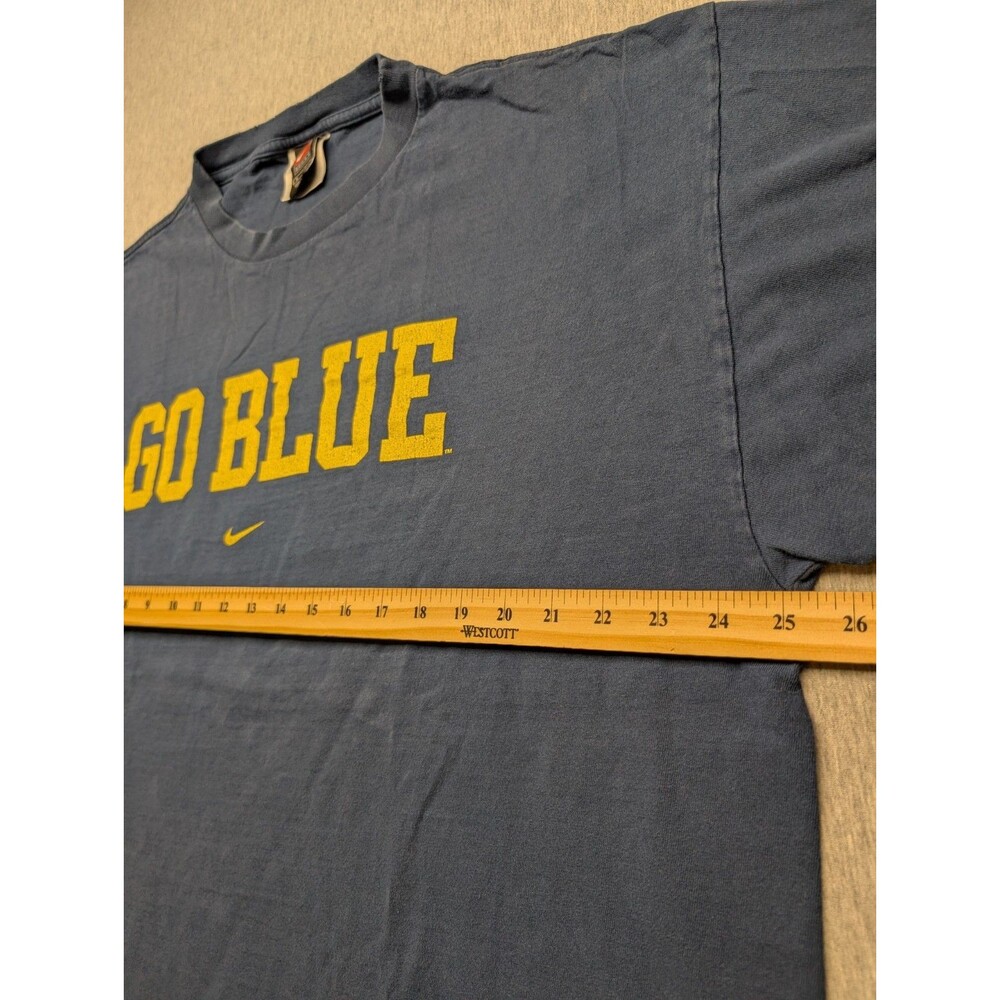 Vintage Y2K Michigan Wolverines Nike Go Blue Shirt XL Navy Men’s - Picture 6 of 8